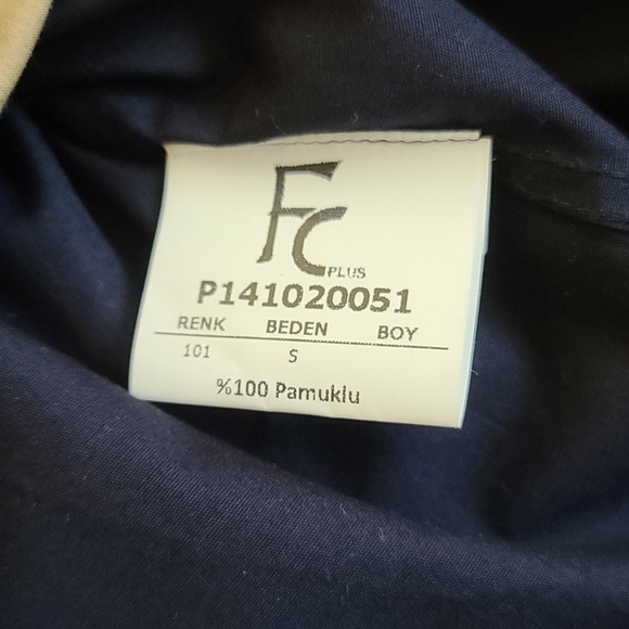 Men Navy Blue Button Down Long sleeves 100% Cotton Dress Shirt  Size S - Picture 6 of 7